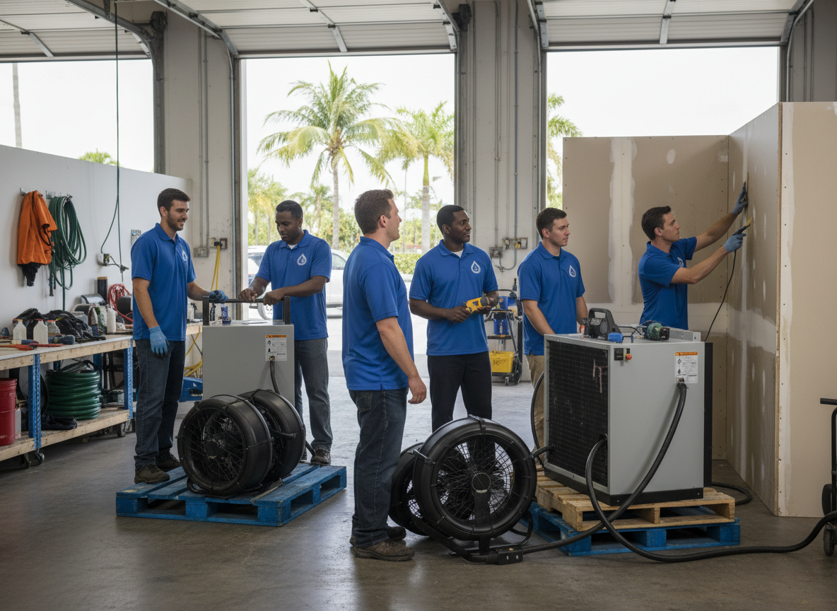 The Water Damage Restoration Naples Florida team at work in Naples